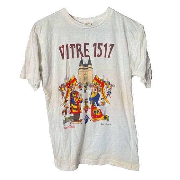 VTG 1985 Vitre 1517 French T Shirt Large - Picture 1 of 5